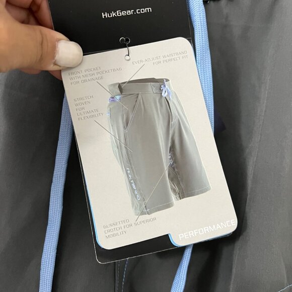 Huk Performance Fishing Next Level Board Shorts Gray Blue Mens Size Small - Picture 4 of 5